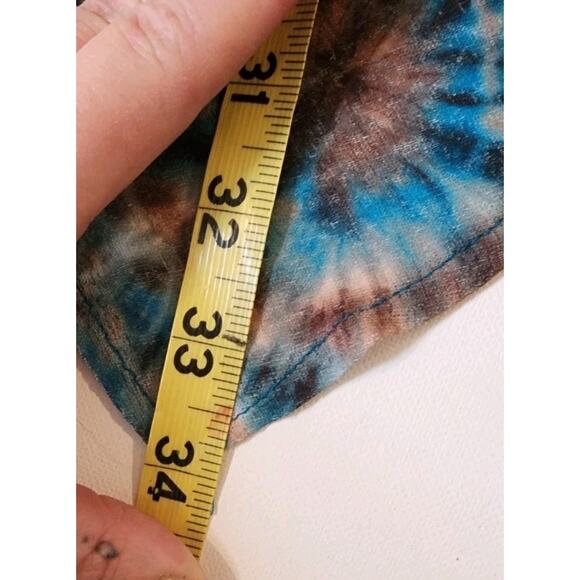 Denim 24/7 Women's XL Tunic Sheer Top Satrburst Tie Die Earth Tones Hippy Girl - Picture 10 of 13